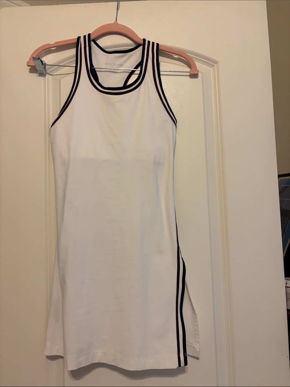 Tory Burch White Racerback Tank with Black Trim